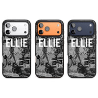 Personalisierte Vintage-Collage in Graustufen