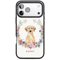 Portrait floral personnalisé d'un Labrador Retriever jaune