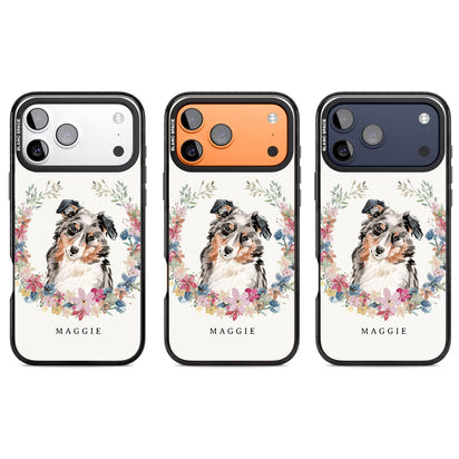 Personalised Australian Shepherd Floral Portrait