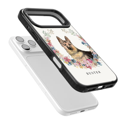 Personalised German Shepherd Floral Portrait