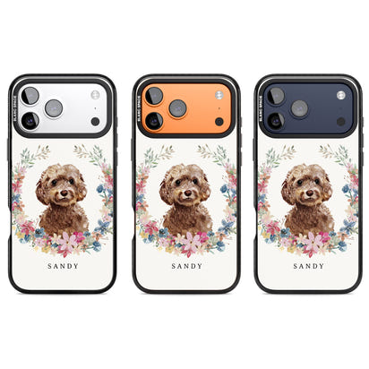 Personalised Brown Cockapoo Floral Portrait