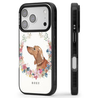 Personalised Tan Dachshund Floral Portrait