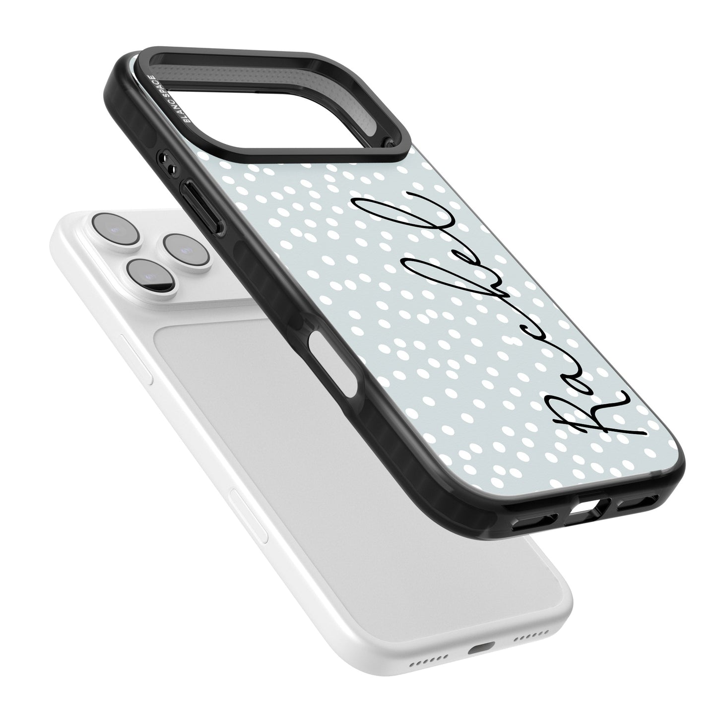 Écriture cursive verticale personnalisée et points