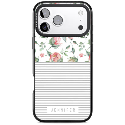 Personalised Light Floral Pattern & Stripes