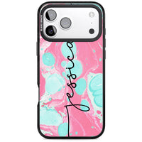 Personalised Turquoise & Pink Marbled