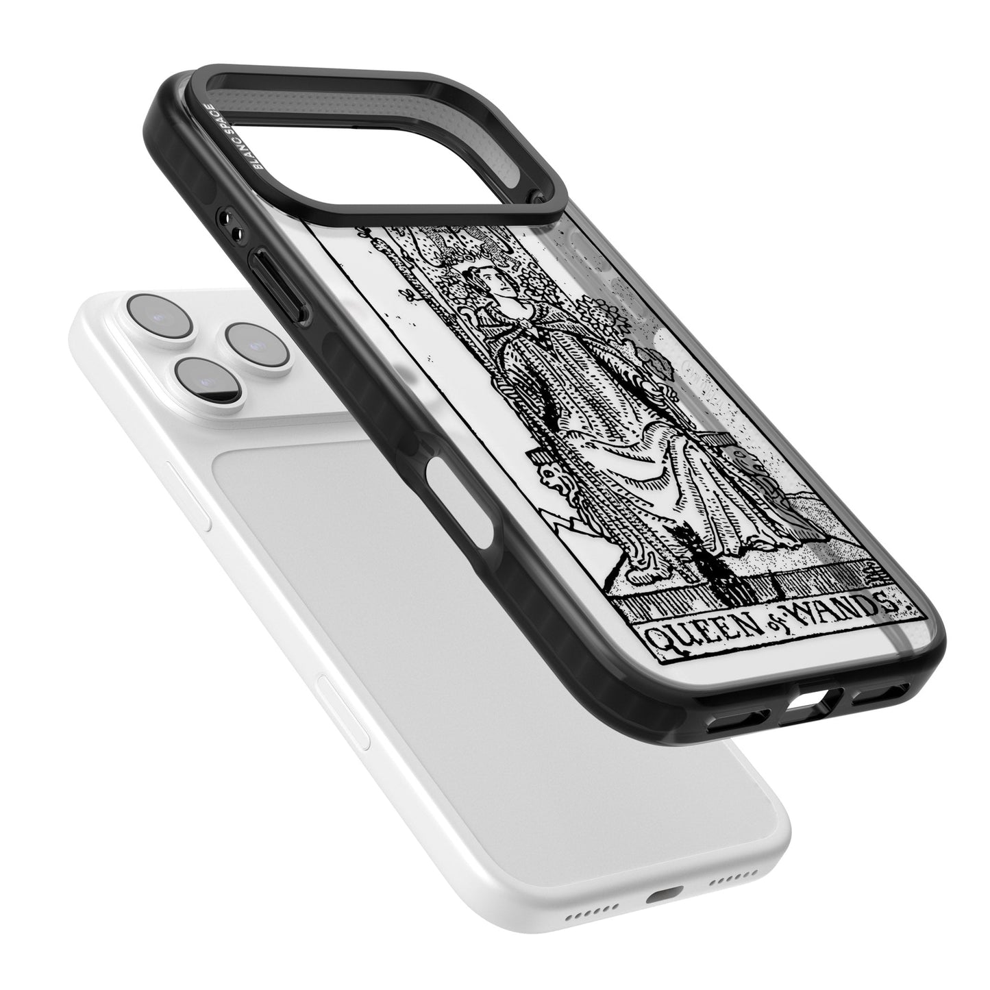 Personalisierte Tarotkarte „Königin der Stäbe“ (transparent)