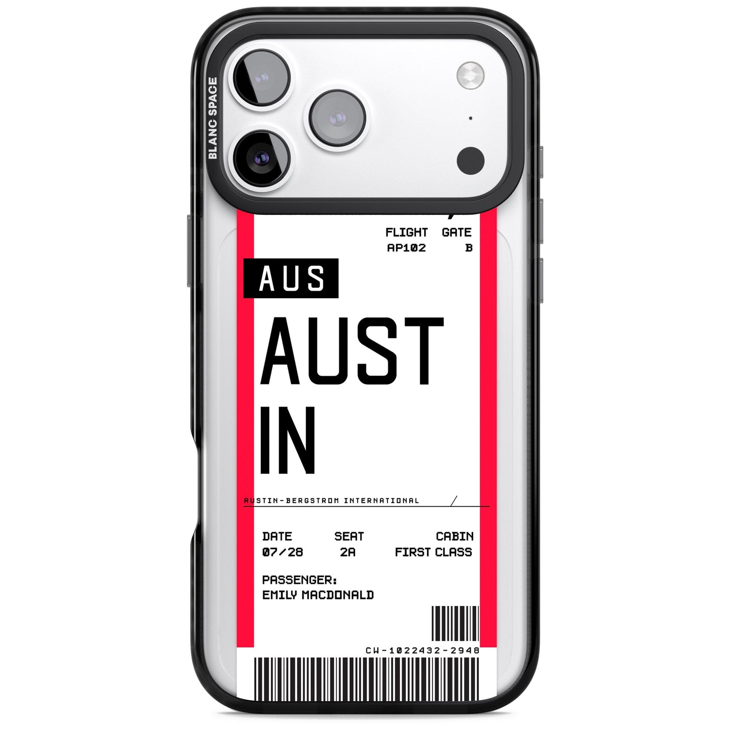 Personalised Austin Boarding Pass