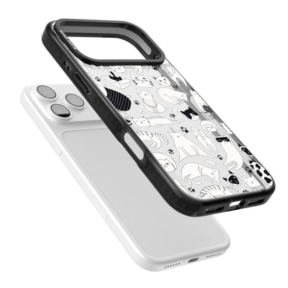 Cartoon Cat Collage Black & White