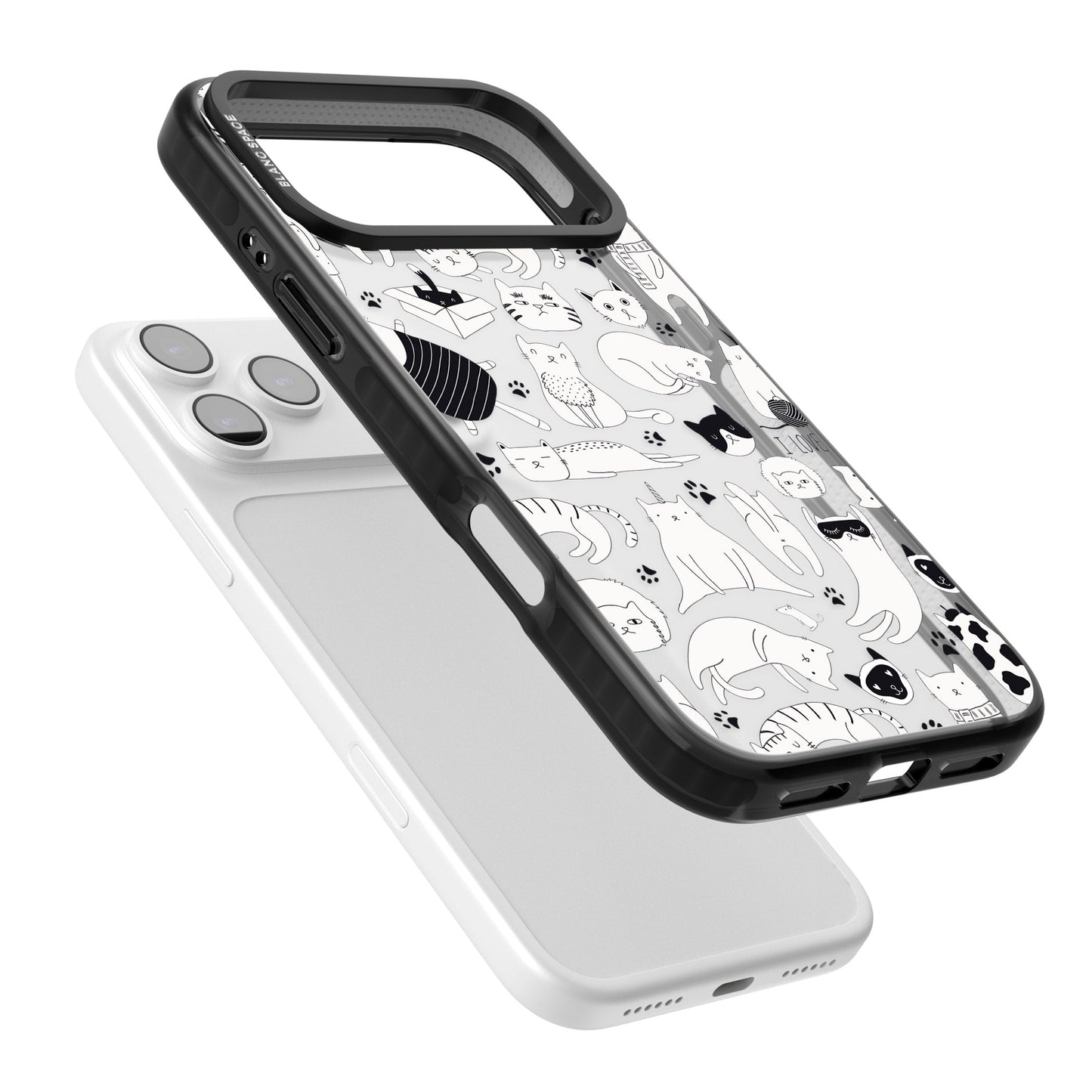 Cartoon Cat Collage Black & White