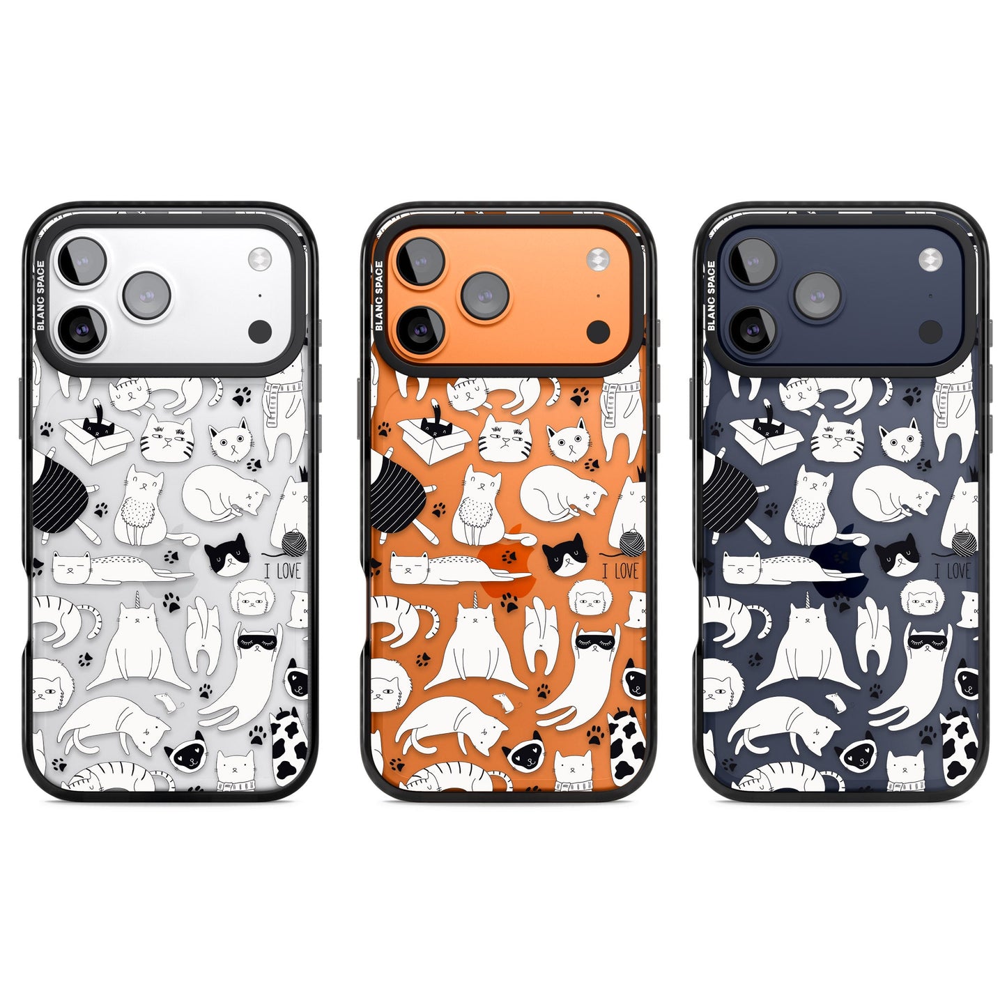 Cartoon Cat Collage Black & White