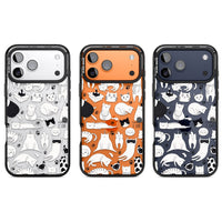 Cartoon Cat Collage Black & White