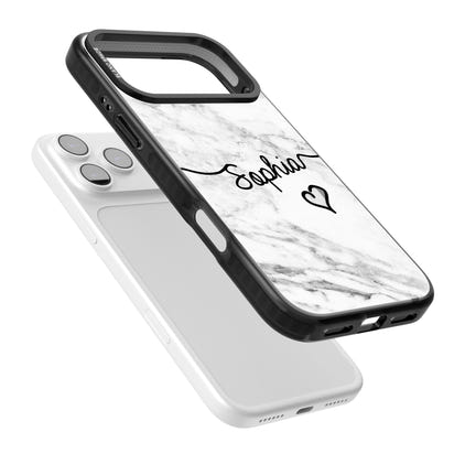 Personalised White Marble Heart