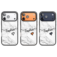 Personalised White Marble Heart