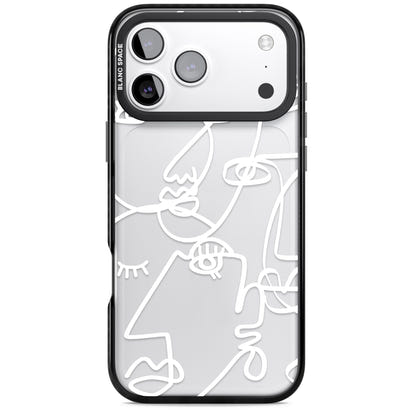 Abstract Line Art White Clear