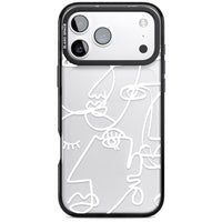 Abstract Line Art White Clear