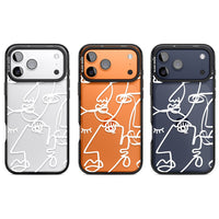 Abstract Line Art White Clear