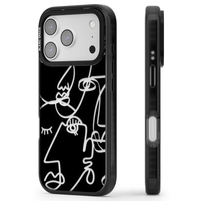 Abstract Line Art Clear Black