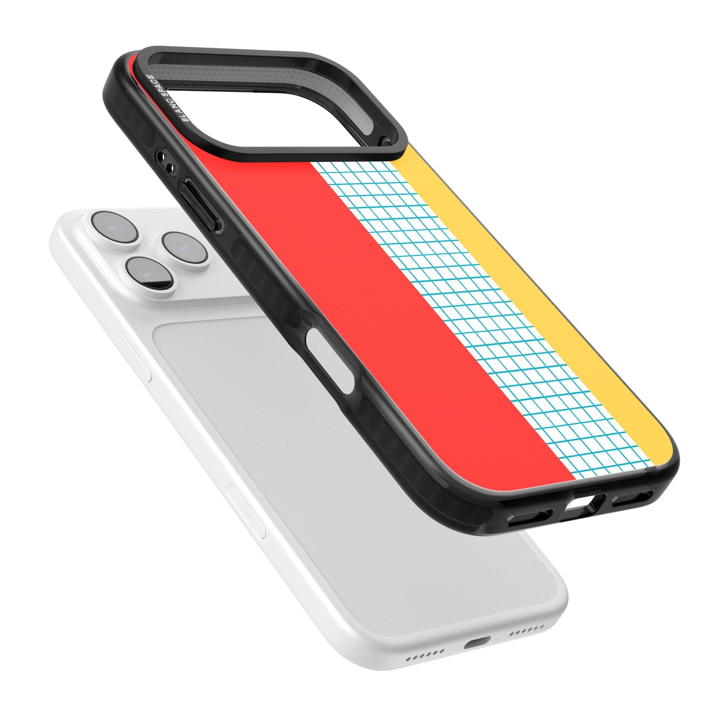 Grille abstraite rouge, bleue, jaune