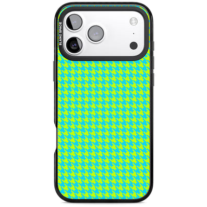 Neon Lime & Turquoise Houndstooth