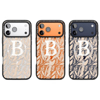 Monogramme personnalisé, motif floral abstrait subtil.