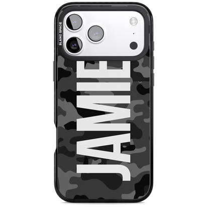 Personalised Black Camo Name Vertical