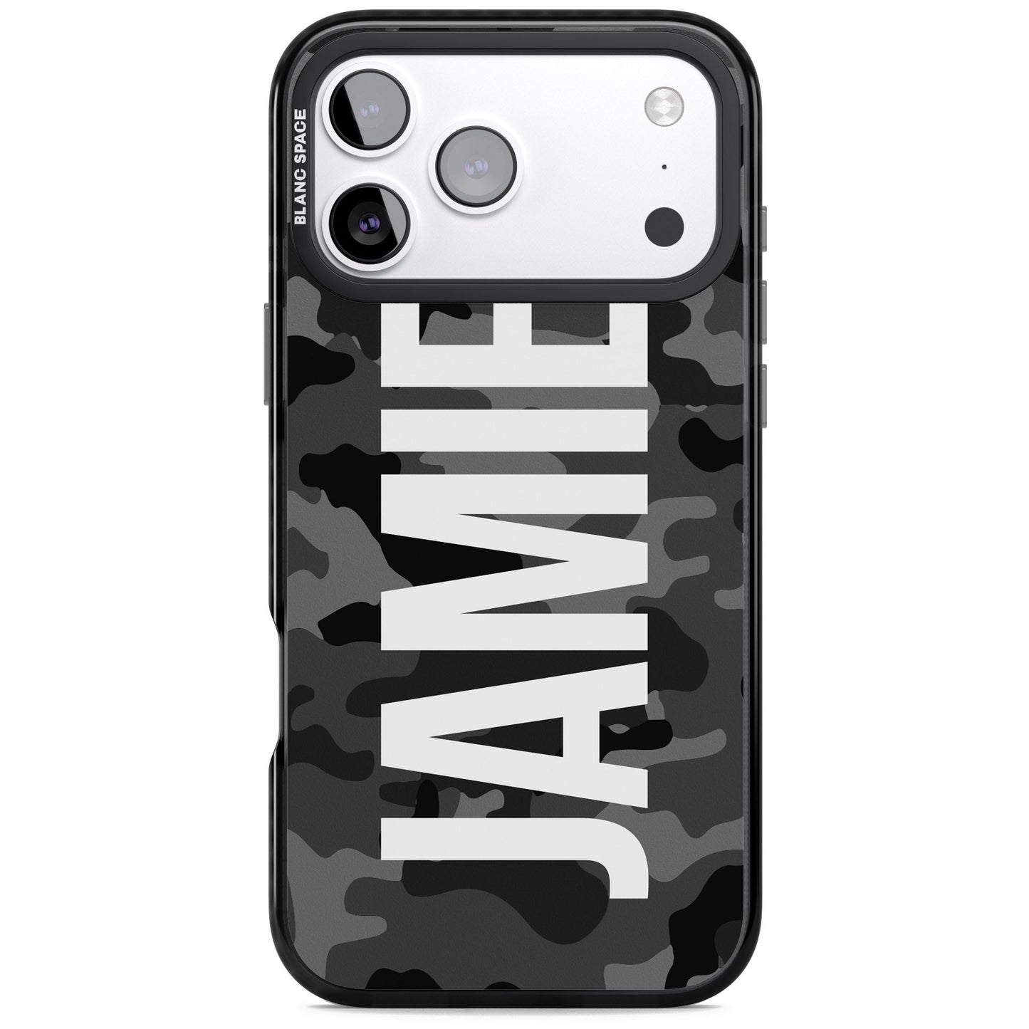 Personalised Black Camo Name Vertical
