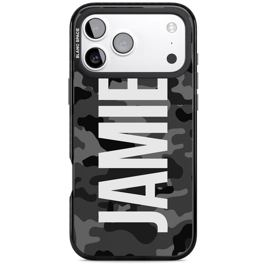 Personalised Black Camo Name Vertical