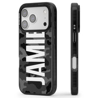 Personalised Black Camo Name Vertical