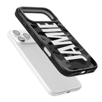 Personalised Black Camo Name Vertical