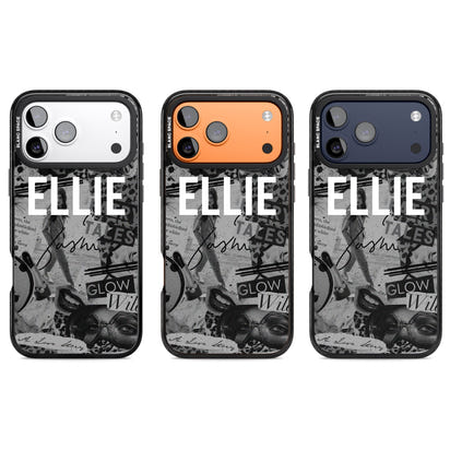 Personalisierte Vintage-Collage in Graustufen