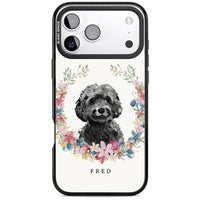 Personalised Black Cockapoo Floral Portrait