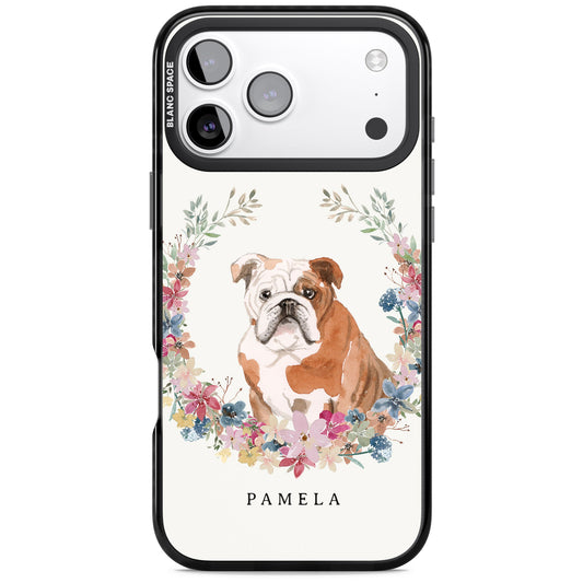Personalised English Bulldog Floral Portrait