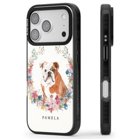 Personalised English Bulldog Floral Portrait