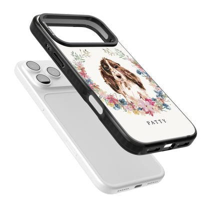 Personalised Cocker Spaniel Floral Portrait