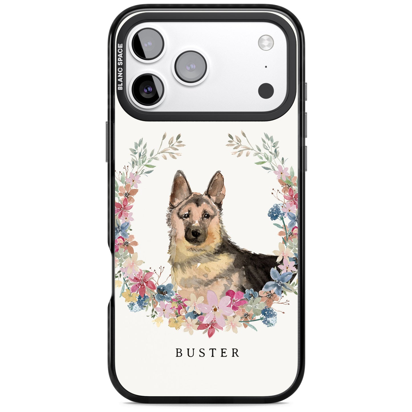 Personalised German Shepherd Floral Portrait