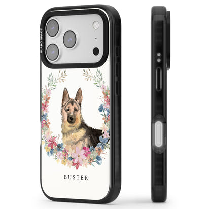 Personalised German Shepherd Floral Portrait