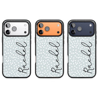 Écriture cursive verticale personnalisée et points