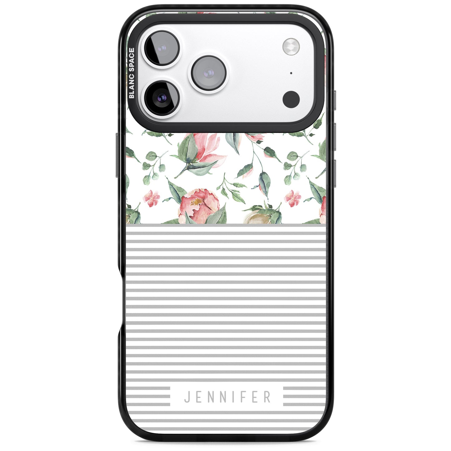 Personalised Light Floral Pattern & Stripes