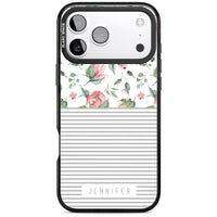 Personalised Light Floral Pattern & Stripes