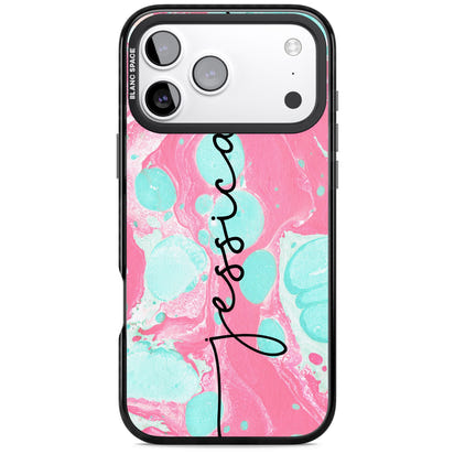Personalised Turquoise & Pink Marbled