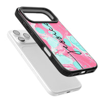 Personalised Turquoise & Pink Marbled