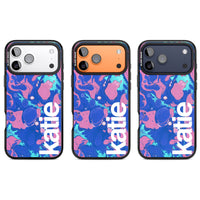 Personalisiertes marineblau-türkisfarbenes Marmor-Design