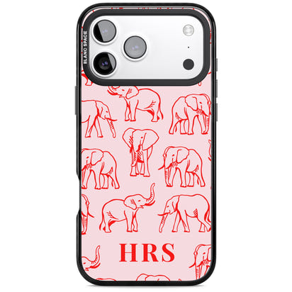 Personalised Red Elephant Outline