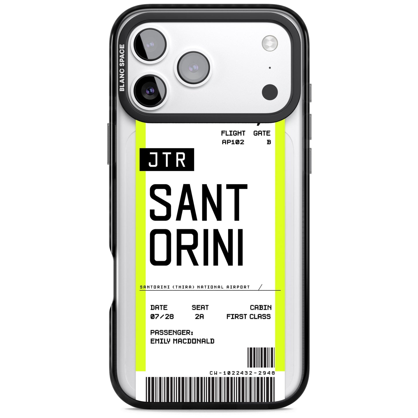 Personalisierte Bordkarte für Santorini