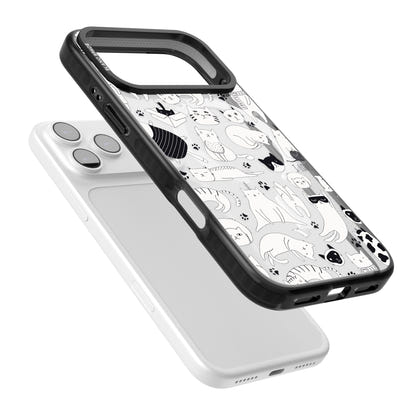 Cartoon Cat Collage Black & White