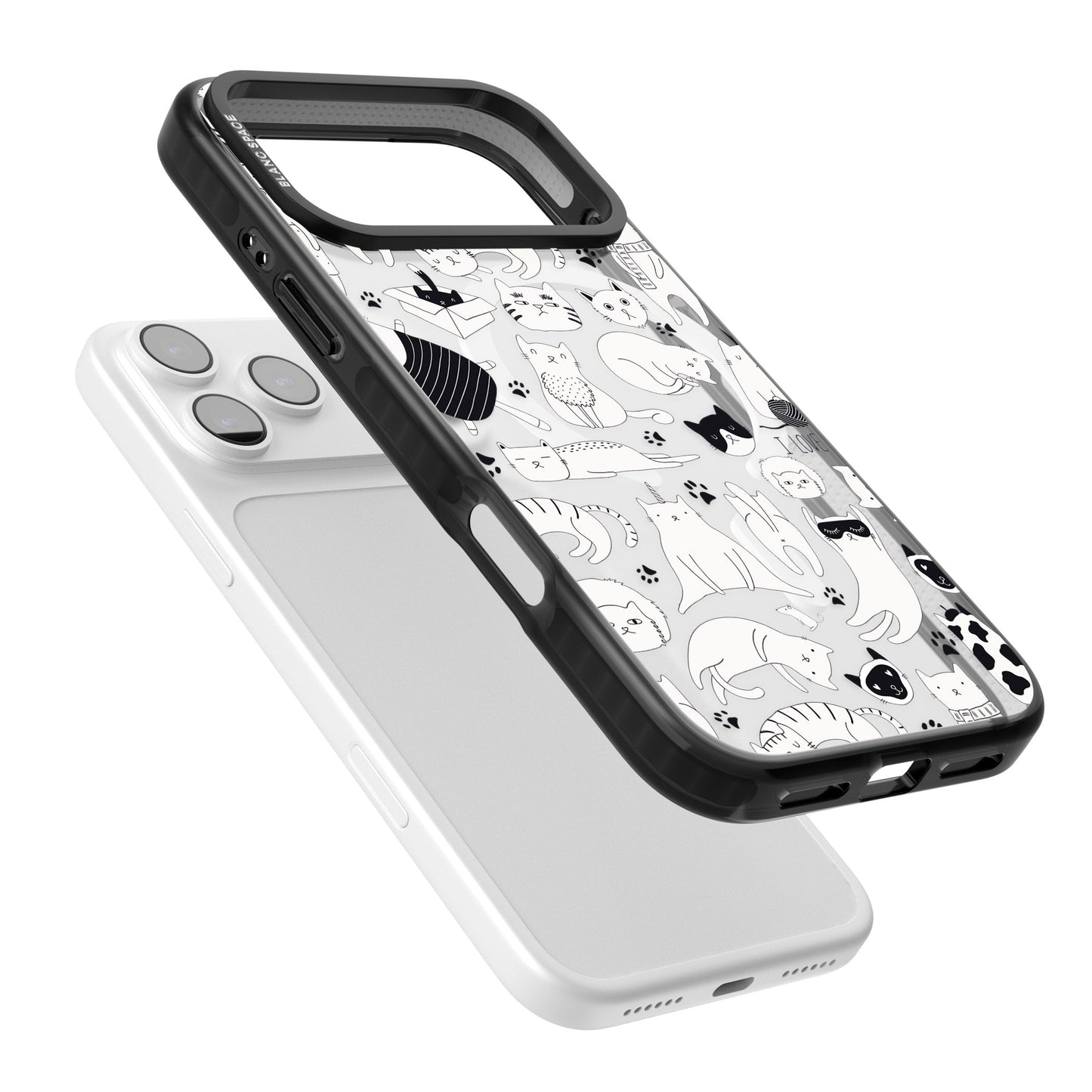 Cartoon Cat Collage Black & White