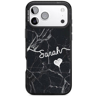 Personalised Black Marble Heart