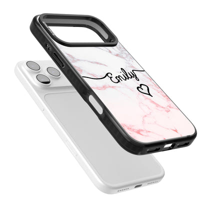 Personalised Pink Fade Marble Heart