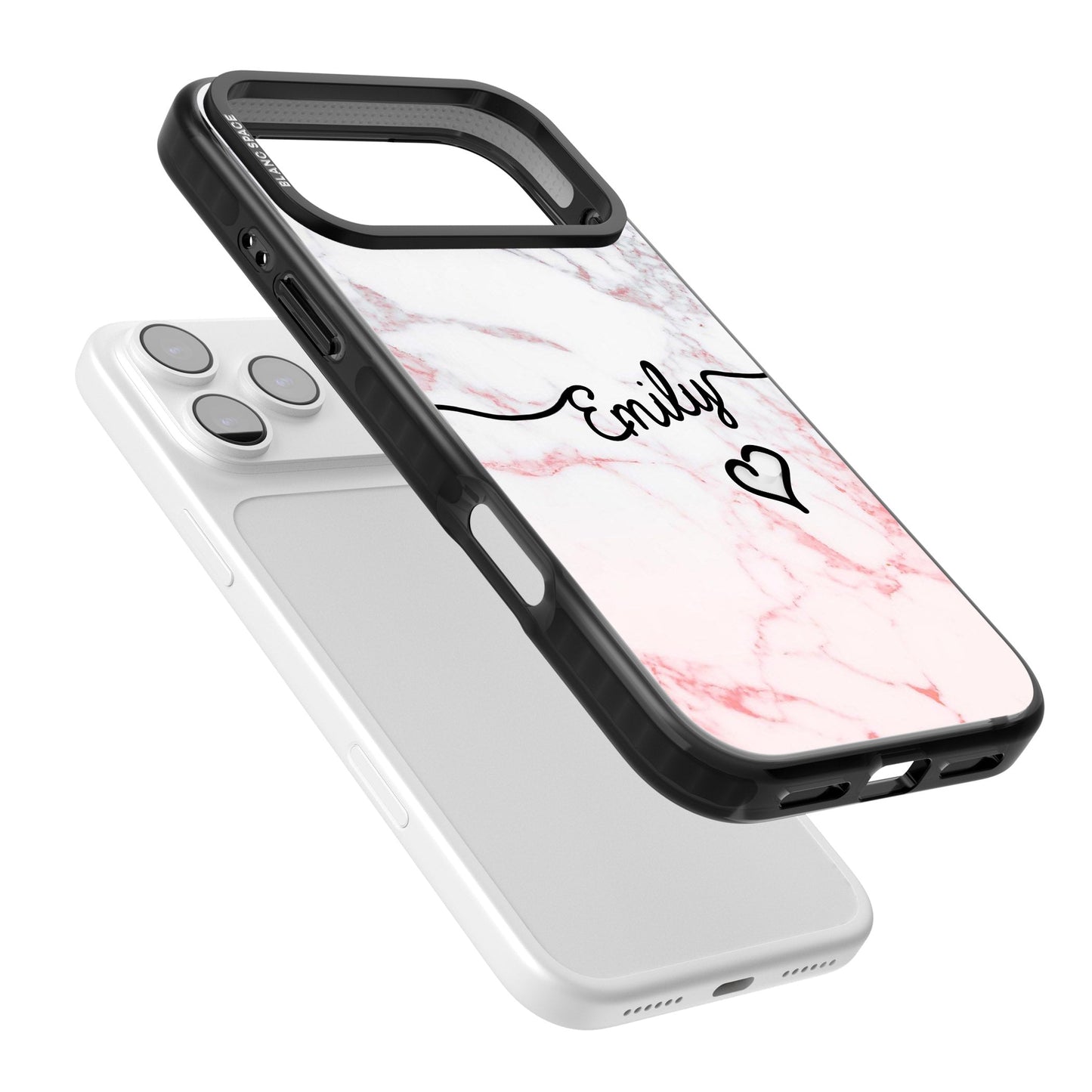 Personalised Pink Fade Marble Heart