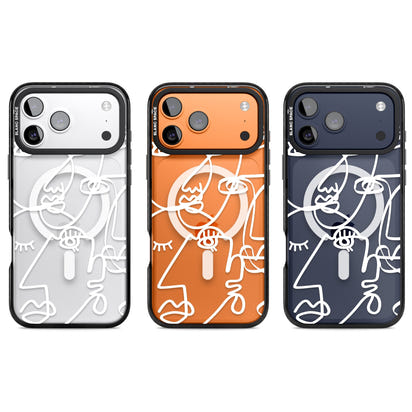 Abstract Line Art White Clear